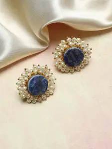 Anouk Gold-Plated Circular Artificial Stones Stud Earrings