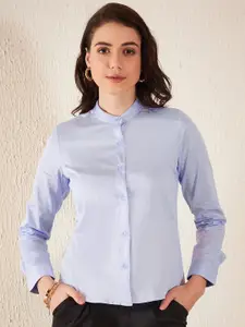DENNISON Women Lavender Smart Slim Fit Opaque Formal Shirt