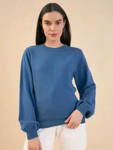 SALT ATTIRE Round Neck Pullover Sweater