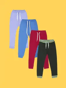 Anthrilo Boys Pack Of 4 Relaxed Easy Wash Joggers Trousers