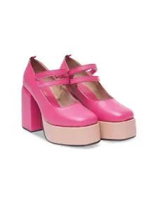 THE QUIRKY NAARI  Mary Jane Square Toe Platforms Pumps