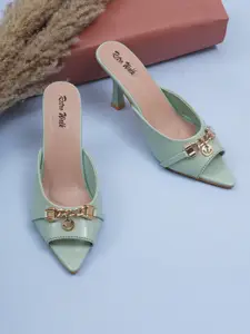 Retro Walk Pointed Peep Toes Stiletto Heels