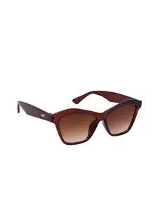 HRINKAR Women Brown Lens & Brown Cateye Sunglasses with UV Protected Lens