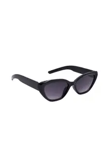 HRINKAR Women Grey Lens & Black Cateye Sunglasses with UV Protected Lens