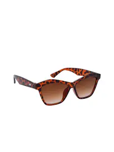 HRINKAR Women Brown Lens & Brown Cateye Sunglasses with UV Protected Lens