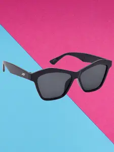 HRINKAR Women Cateye Sunglasses with UV Protected Lens HRS591-BK-BK-Black