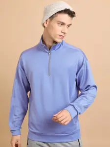 HIGHLANDER Mock Collar Oversized Drop Shoulder Pullover Sweatshirt