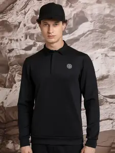 HIGHLANDER Polo Collar Long Sleeves Sweatshirt