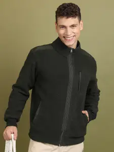 HIGHLANDER Mock Collar Front Open Sweatshirt