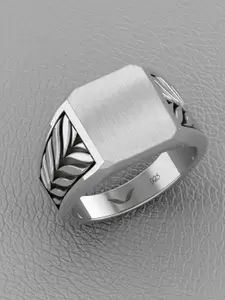 Vitra Jewellery Men Rhodium-Plated  Balerion Finger Ring
