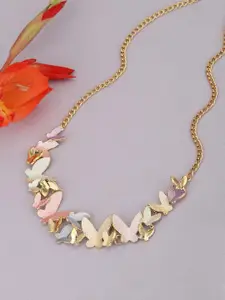 Carlton London Gold-Plated Enamelled Necklace