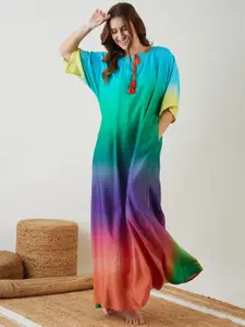 The Kaftan Company Multicoloured Printed Maxi Nightdress