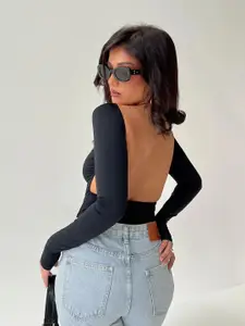 Uptownie Lite Boat Neck Fitted Crop Top