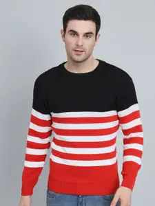 GAINELL Striped Woolen Pullover Sweater