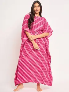 The Kaftan Company Pink Printed Maxi Nightdress