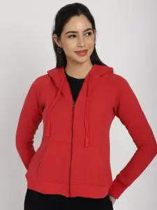 Rute Women Red Hooded Sweatshirt