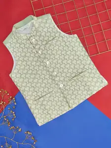 indus route by Pantaloons Embellished Mandarin Collar Nehru Jacket