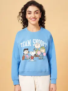 Honey by Pantaloons Snoopy Printed Round Neck Long Sleeves Cotton Pullover Sweatshirt