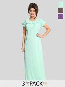 Fabme Pack Of 3 Maternity Maxi Nightdress