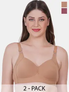 Reveira Pack Of 2 Medium Coverage Heavily Padded Dry Fit Bra With All Day Comfort