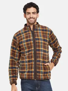 Octave Checked Mock Collar Fleece Sweatshirt