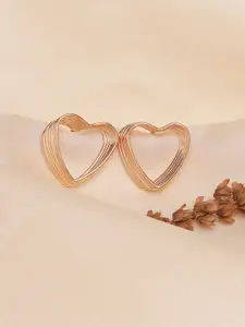 Ayesha Gold-Toned Layered Geometric Heart Stud Earrings