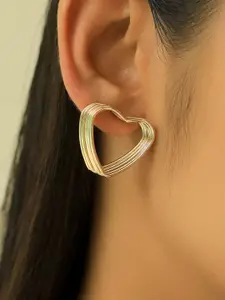 Ayesha Layered Geometric Heart Stud Earrings