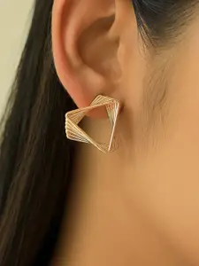 Ayesha Contemporary Triangle Shape Twisted Stud Earrings