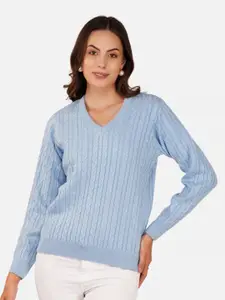 Chemistry Self Design Pullover Acrylic Sweater