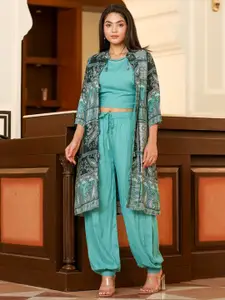 FASHION DWAR Top & Trousers With Shrug Co-Ords