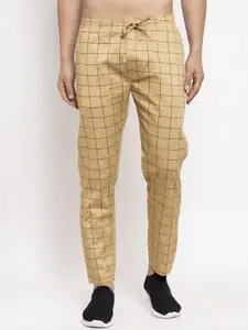 JAINISH Men Mid Rise Checked Pure Cotton Track Pant