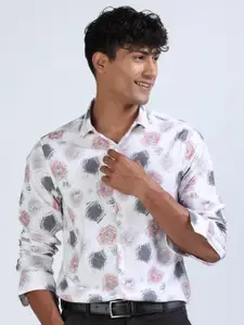 FLY 69 Abstract Printed Premium Slim Fit Pure Cotton Casual Shirt