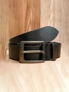 Provogue Men Black Textured Leather Belt