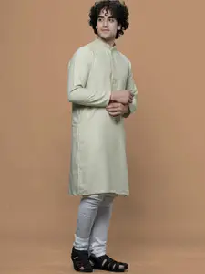 MAAHI FABS Ethnic Motifs Woven Design Thread Work Cotton Kurta