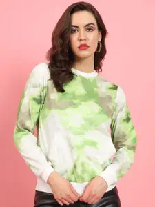 BAESD Abstract Printed Round Neck Long Sleeves Fleece Pullover Sweatshirt