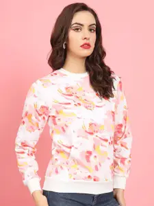 BAESD Abstract Printed Round Neck Long Sleeves Fleece Pullover Sweatshirt