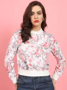 BAESD Floral Printed High Neck Fleece Sweatshirt