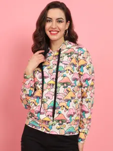 BAESD Conversational Printed Hooded Fleece Sweatshirt