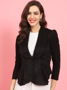 BAESD Slim-Fit Shawl Collar Single-Breasted Fleece Casual Blazer