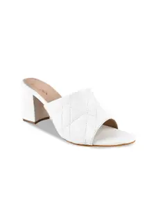 Shoetopia White Block Sandals