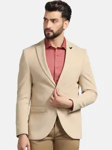 Blackberrys Textured Notched Lapel Single Breasted Slim-Fit Casual Blazer