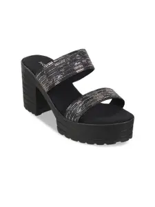 Mochi Embellished Open Toe Platform Heels