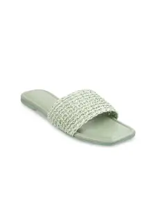 Mochi Textured Open Toe Flats