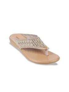 Mochi Embellished Open Toe Flats