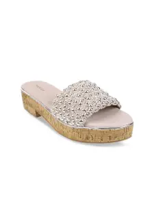 Mochi Embellished Open Toe Platform Heels