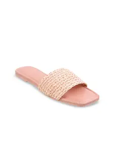 Mochi Textured Open Toe Flats