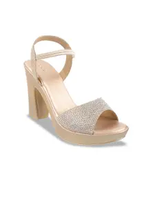 Mochi Embellished Open Toe Platform Heels