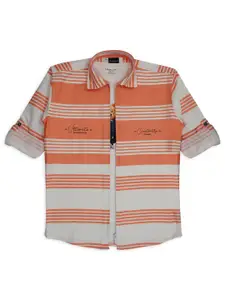 CHARCHIT Boys Comfort Horizontal Striped Pure Cotton Casual Shacket With T-shirt