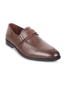 J.FONTINI Men Textured Leather Formal Monk Shoes