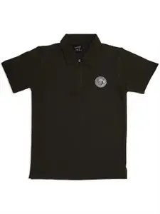 CAVIO Boys Polo Collar Pure Cotton Applique T-shirt